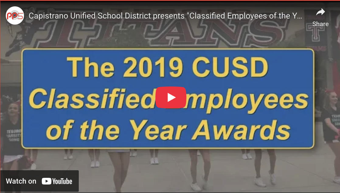 Capistrano Unified School District presents "Classified Employees of the Year Awards"