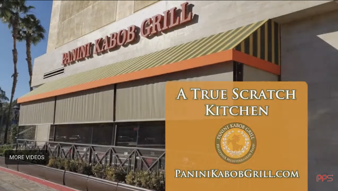 There is Amazing Food at the Panini Kabob Grill at The kaleidoscope  in Mission Viejo